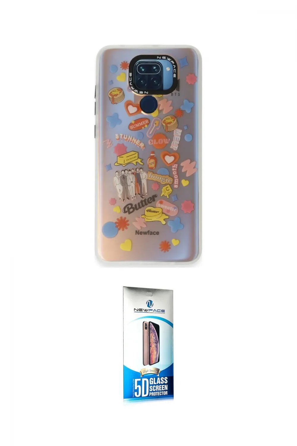 ieg™ Redmi Note 9 Kılıf Siluet Çizgi Koleksiyonu - Siyah 5D Eko Cam Ekran Koruyucu