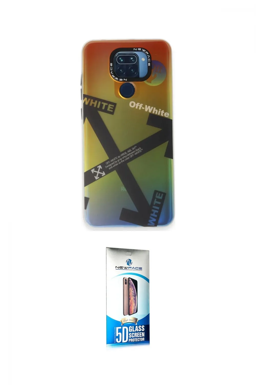 ieg™ Redmi Note 9 Kılıf Siluet Çizgi Koleksiyonu - Siyah 5D Eko Cam Ekran Koruyucu