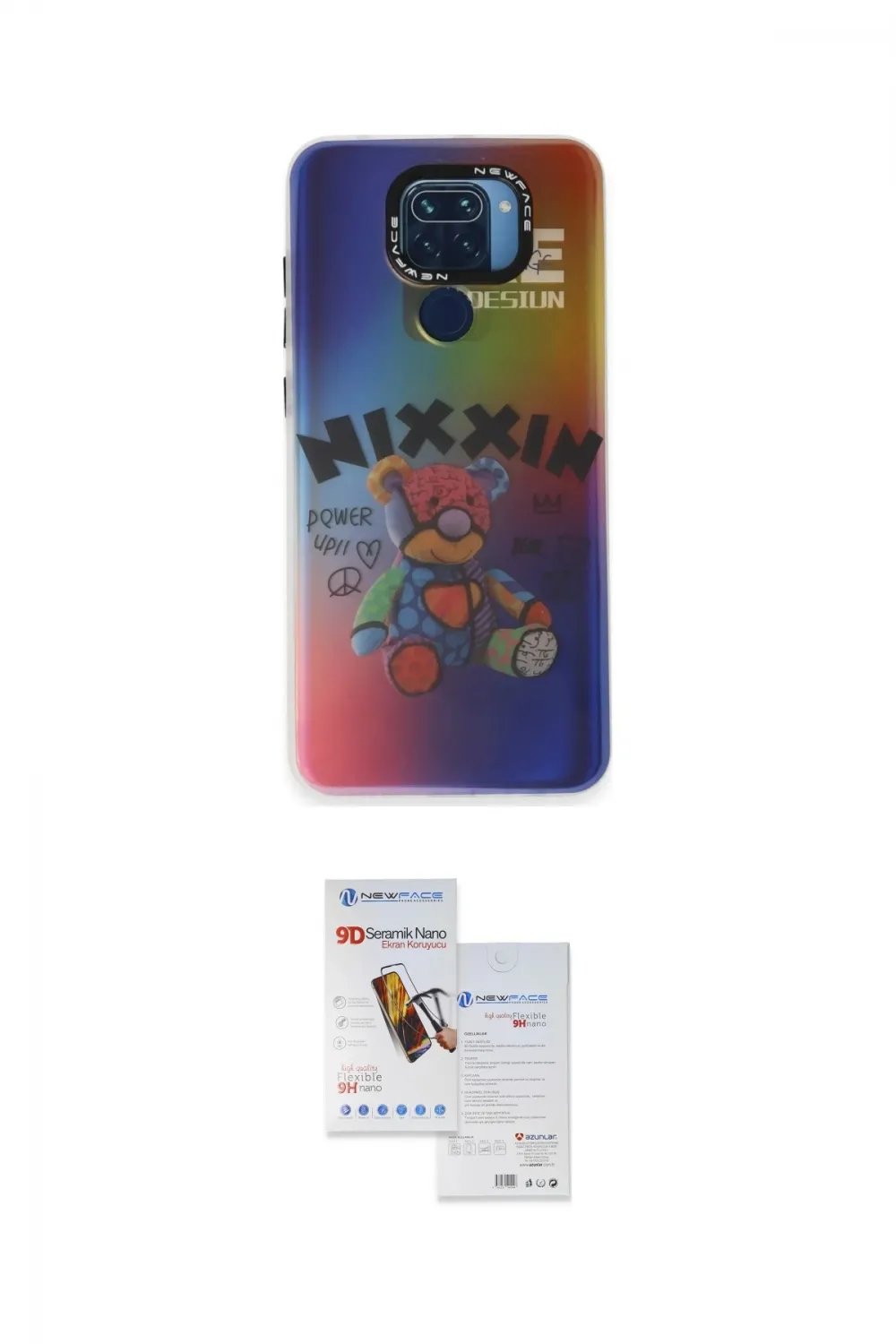 ieg™ Redmi Note 9 Kılıf Siluet Çizgi Koleksiyonu - Siyah Seramik Nano Ekran Koruyucu