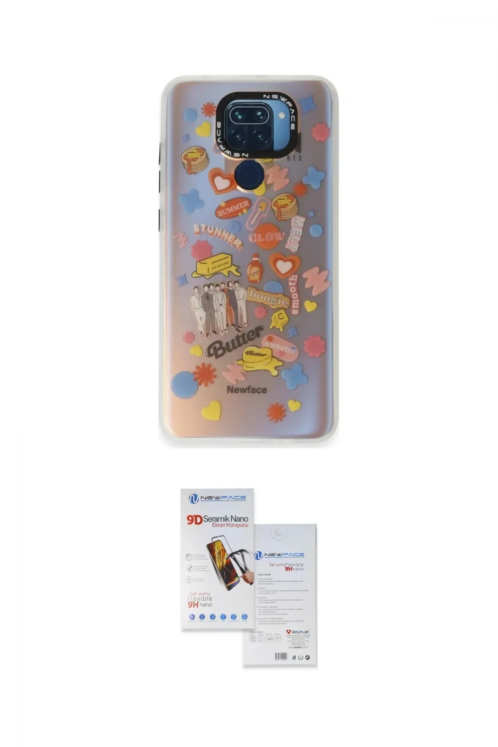ieg™ Redmi Note 9 Kılıf Siluet Çizgi Koleksiyonu - Siyah Seramik Nano Ekran Koruyucu