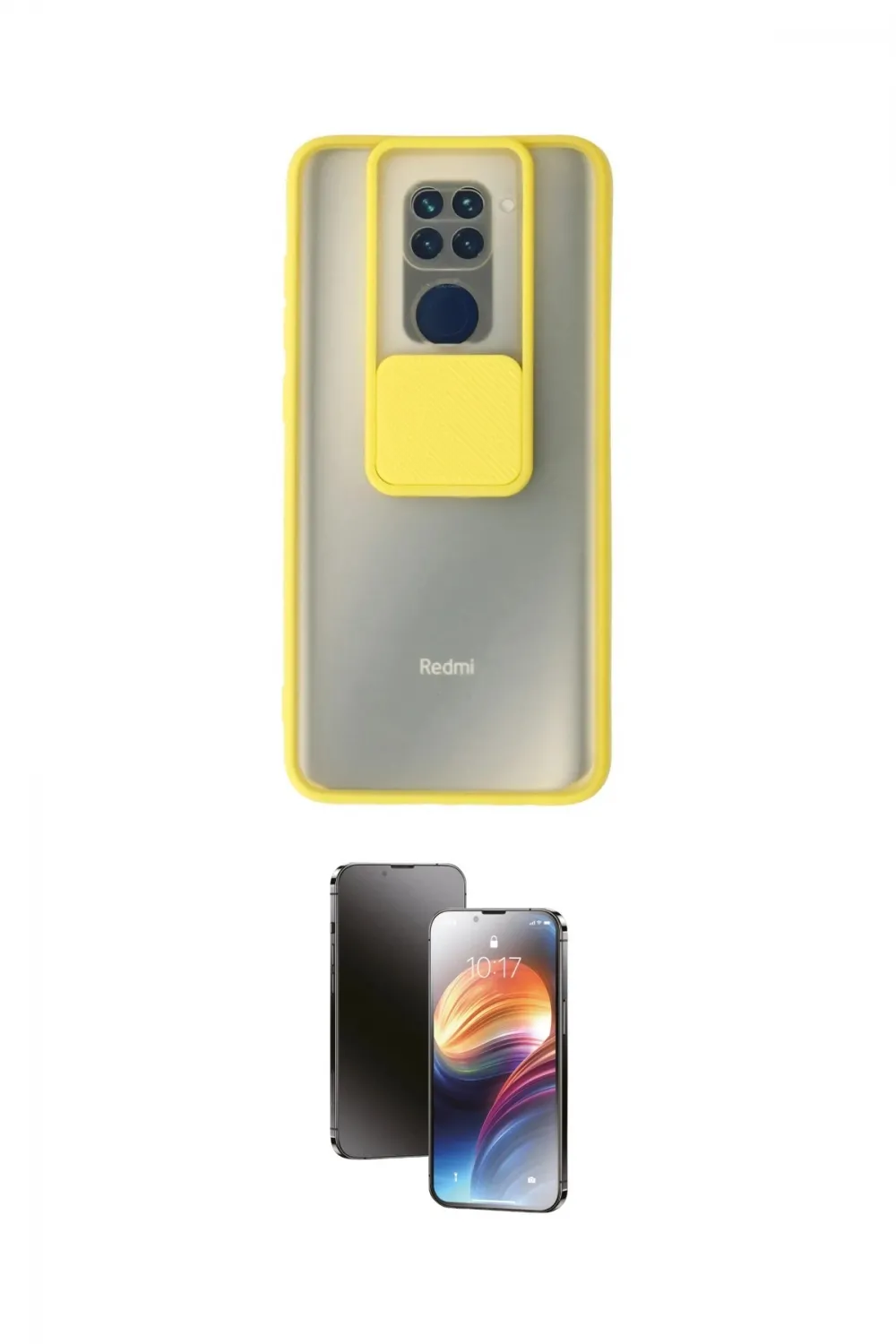 ieg™ Redmi Note 9 Kılıf Vadi Çizgi - Siyah 3D Antistatik Mat Seramik Nano Ekran Koruyucu