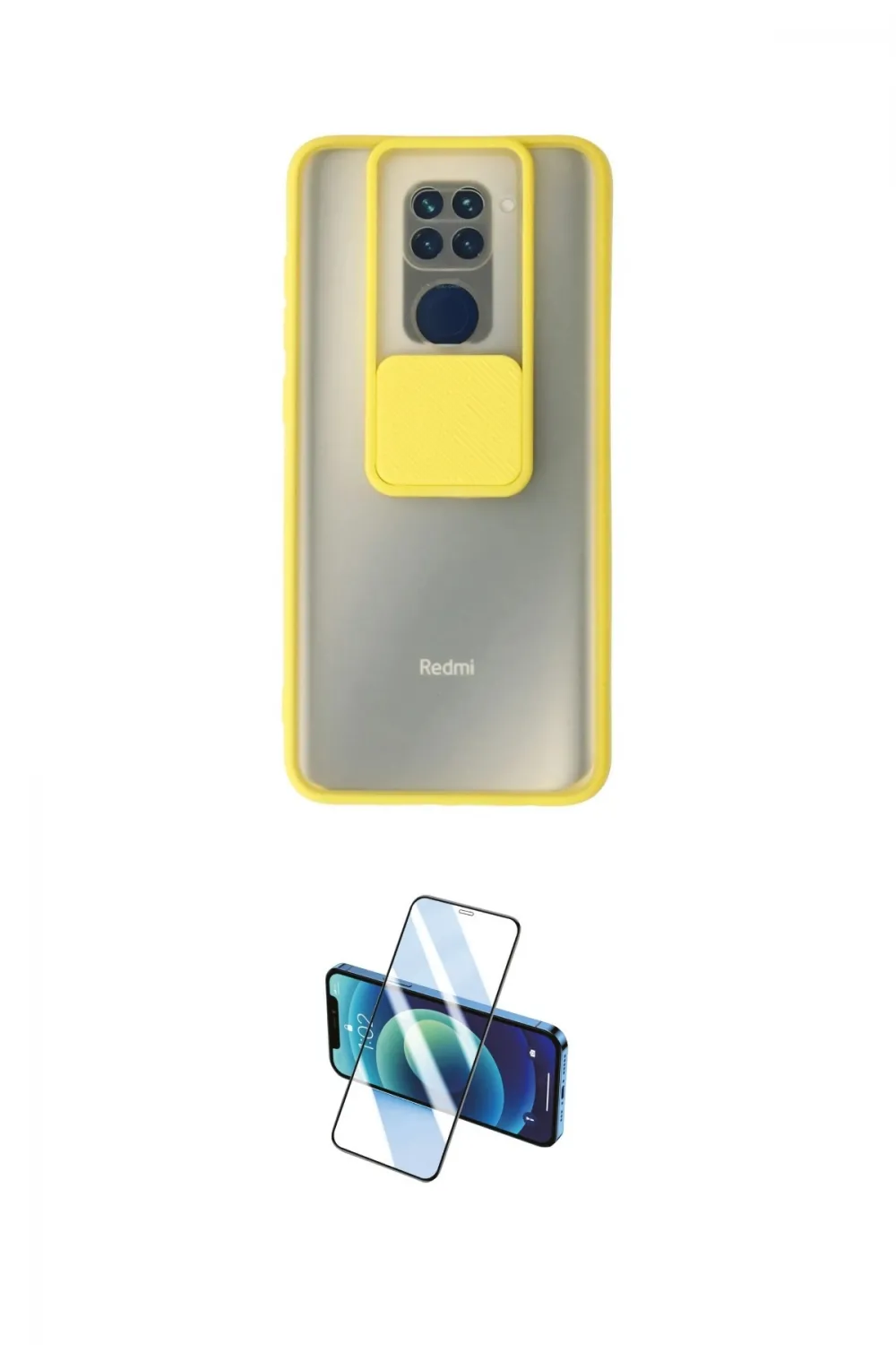 ieg™ Redmi Note 9 Kılıf Vadi Çizgi - Siyah 3D Antistatik Seramik Nano Ekran Koruyucu