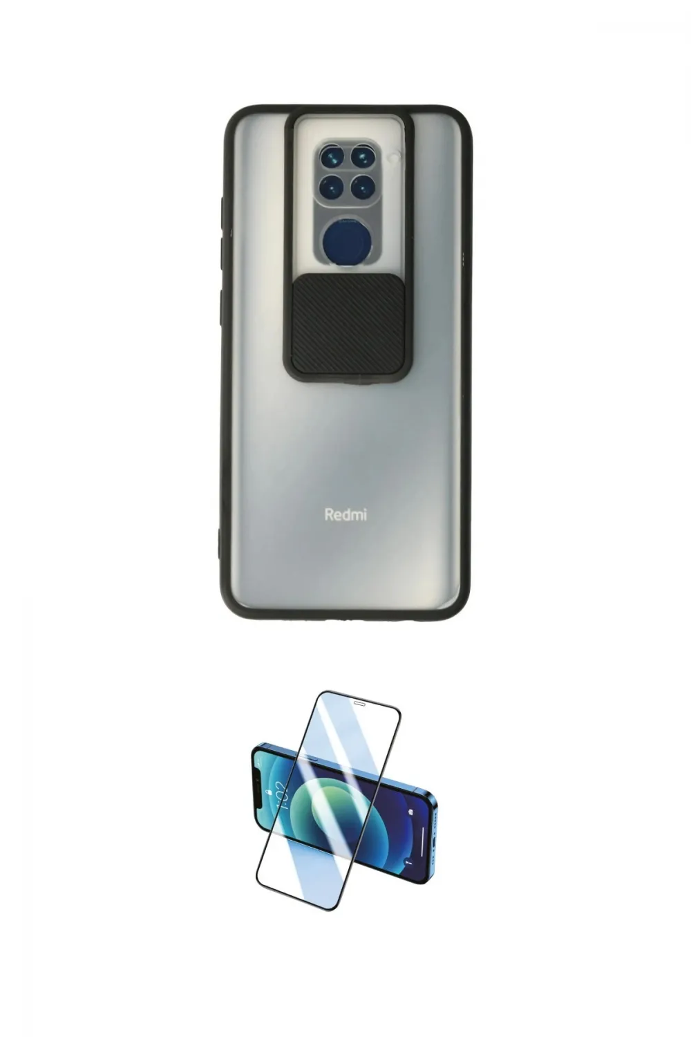 ieg™ Redmi Note 9 Kılıf Vadi Çizgi - Siyah 3D Antistatik Seramik Nano Ekran Koruyucu