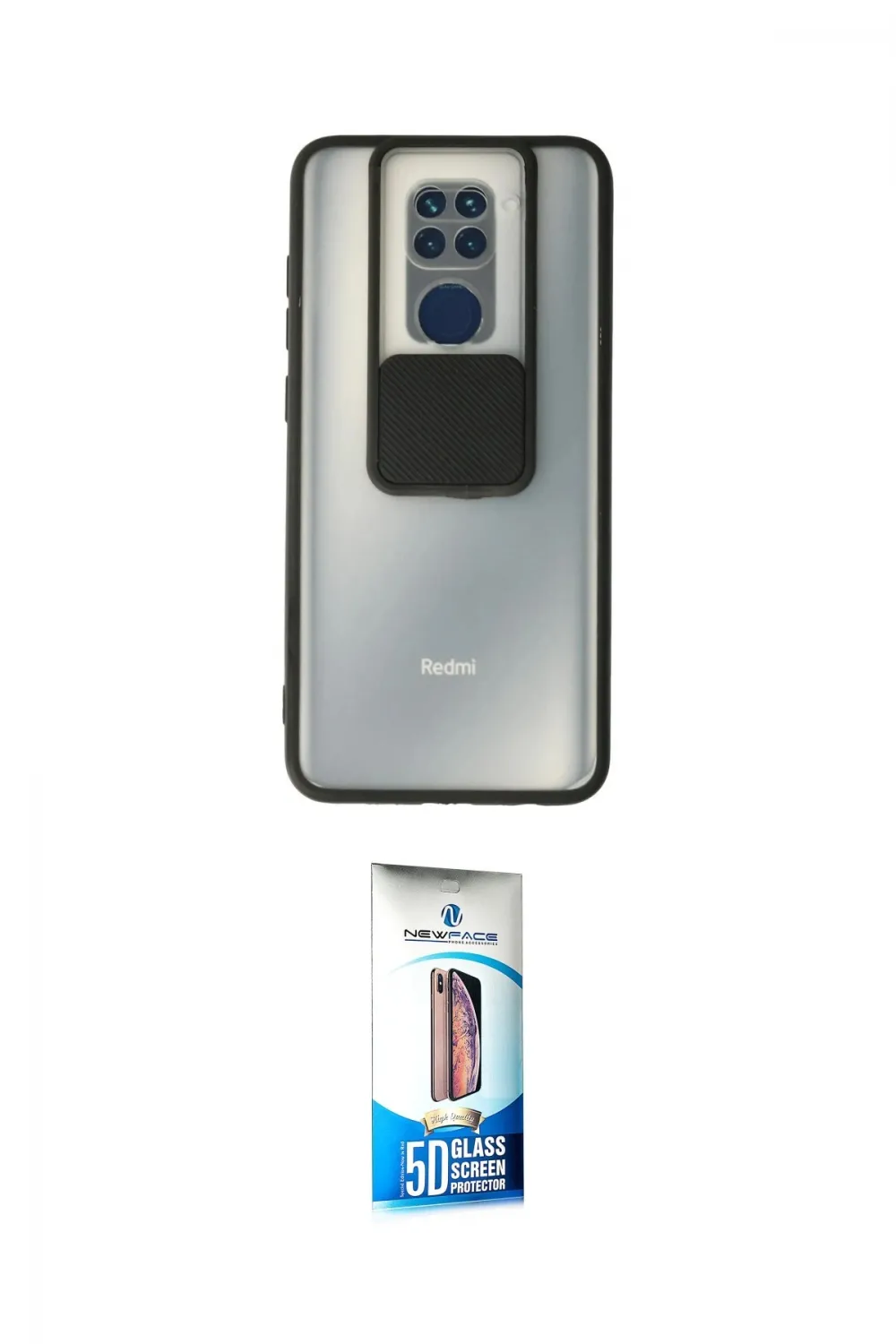 ieg™ Redmi Note 9 Kılıf Vadi Çizgi - Siyah 5D Eko Cam Ekran Koruyucu