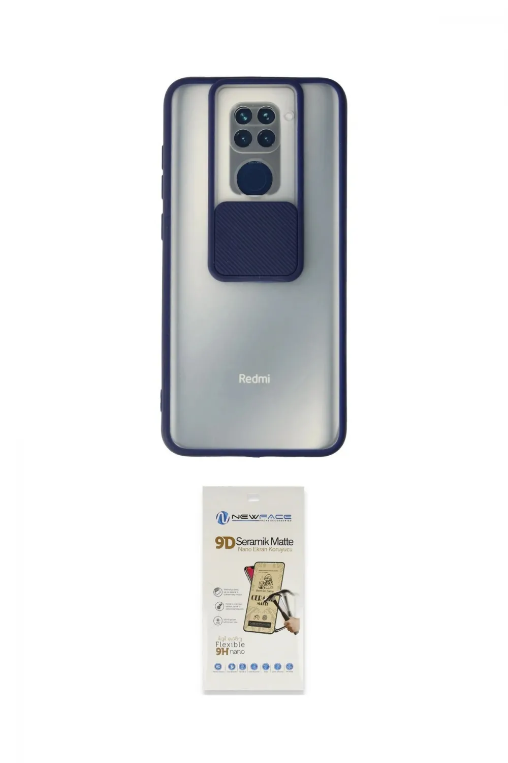 ieg™ Redmi Note 9 Kılıf Vadi Çizgi - Siyah Mat Seramik Nano Ekran Koruyucu