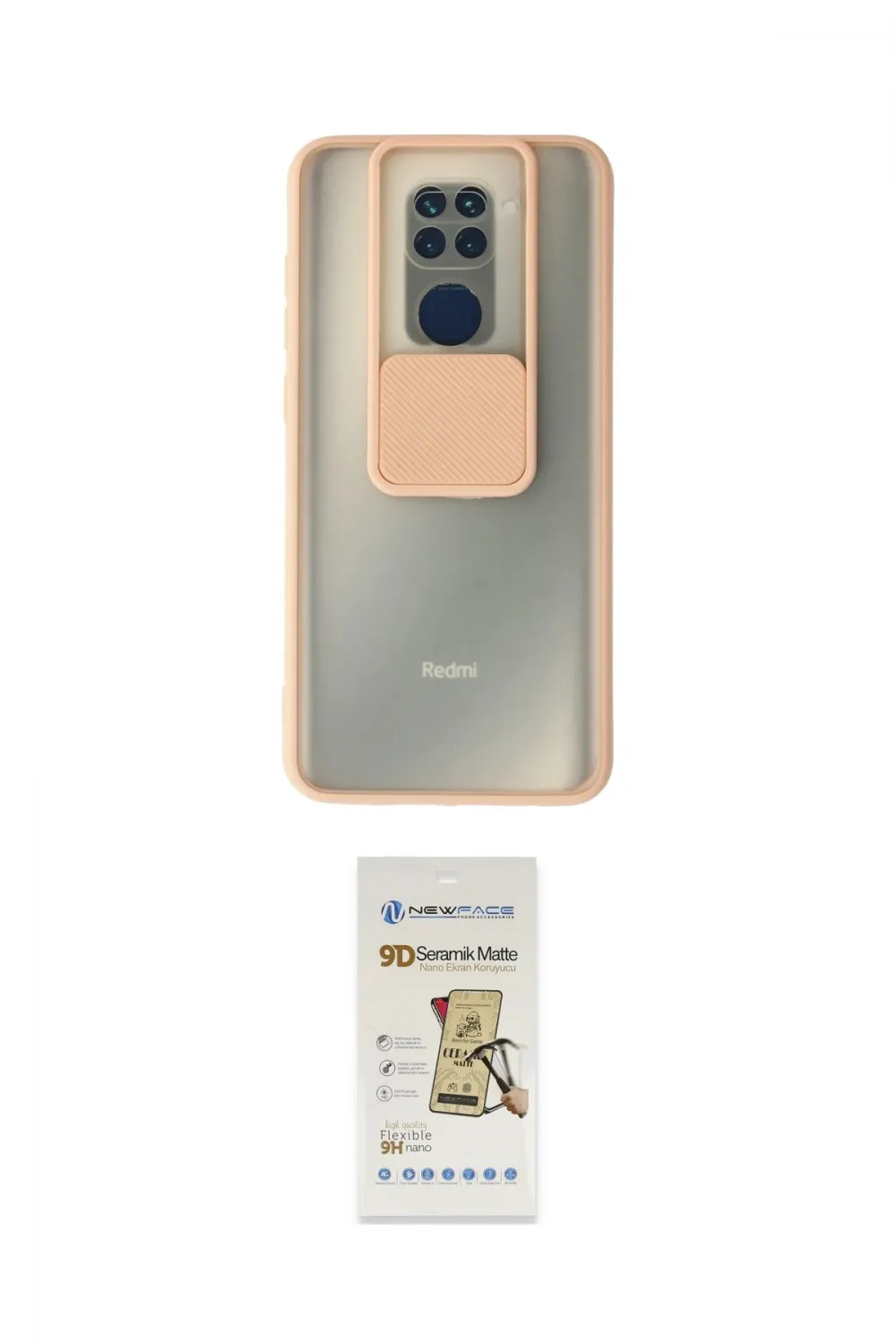 ieg™ Redmi Note 9 Kılıf Vadi Çizgi - Siyah Mat Seramik Nano Ekran Koruyucu