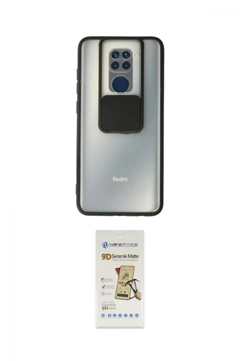 ieg™ Redmi Note 9 Kılıf Vadi Çizgi - Siyah Mat Seramik Nano Ekran Koruyucu