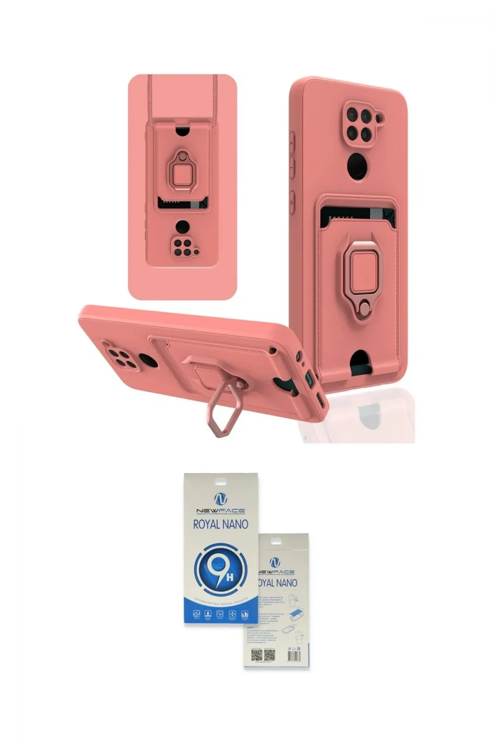 ieg™ Redmi Note 9 Kılıf Vadi Form Prime - Şeffaf Royal Nano Ekran Koruyucu