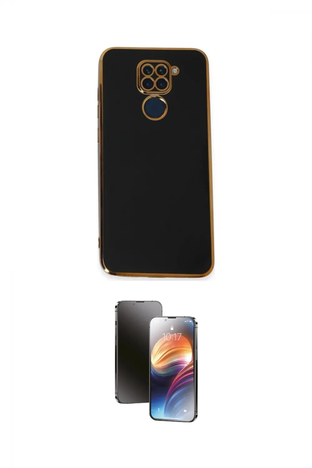 ieg™ Redmi Note 9 Kılıf Yankı Serisi - Siyah 3D Antistatik Mat Seramik Nano Ekran Koruyucu
