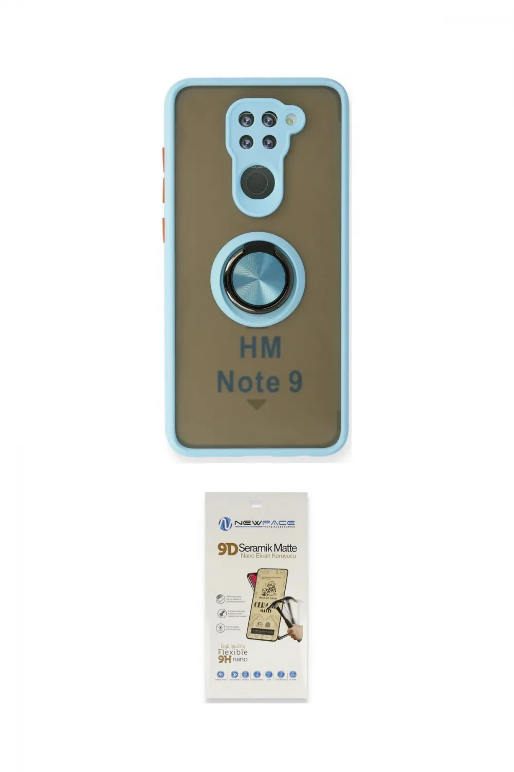 ieg™ Redmi Note 9 Kılıf Yörünge Çizgi - Siyah Mat Seramik Nano Ekran Koruyucu