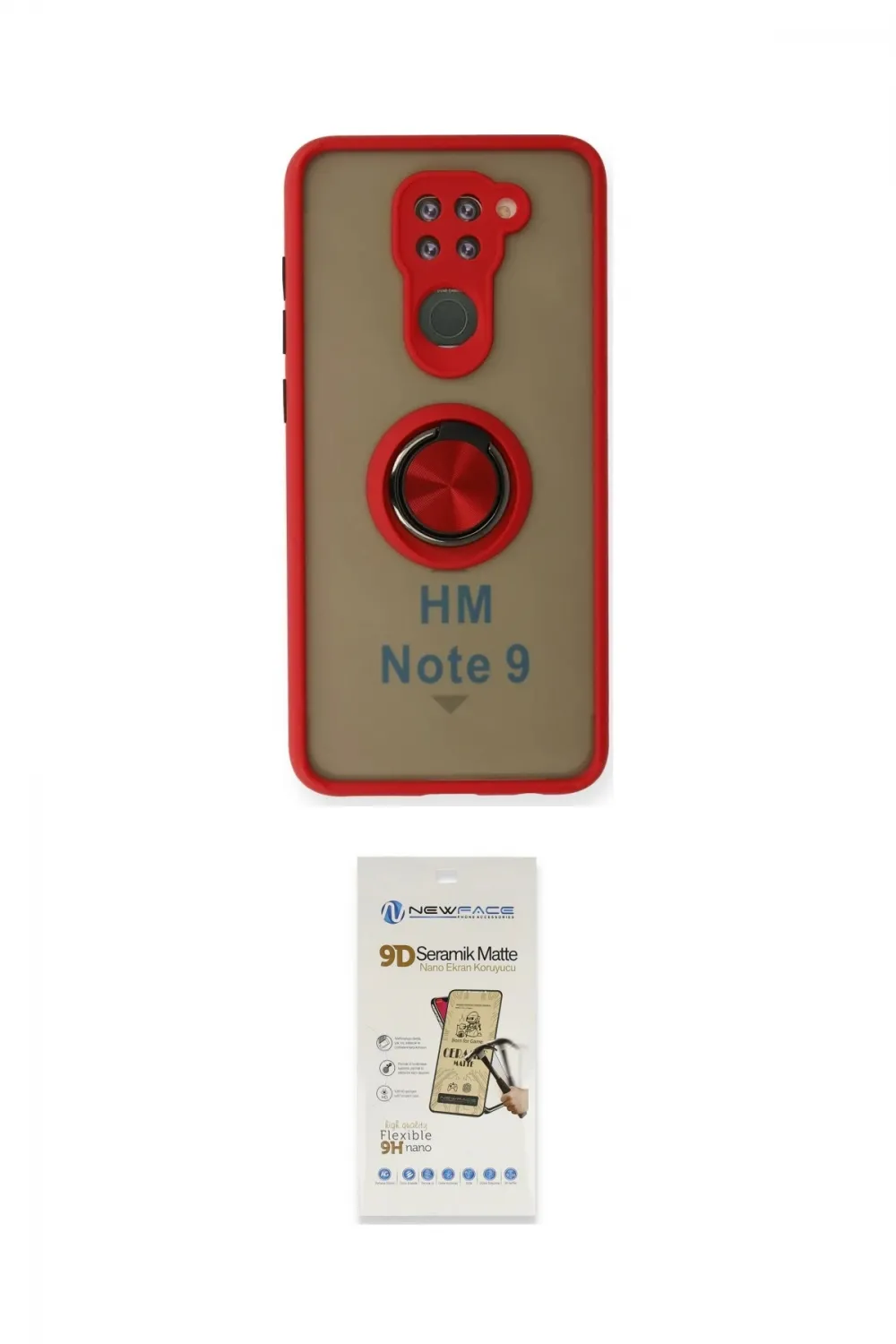 ieg™ Redmi Note 9 Kılıf Yörünge Çizgi - Siyah Mat Seramik Nano Ekran Koruyucu