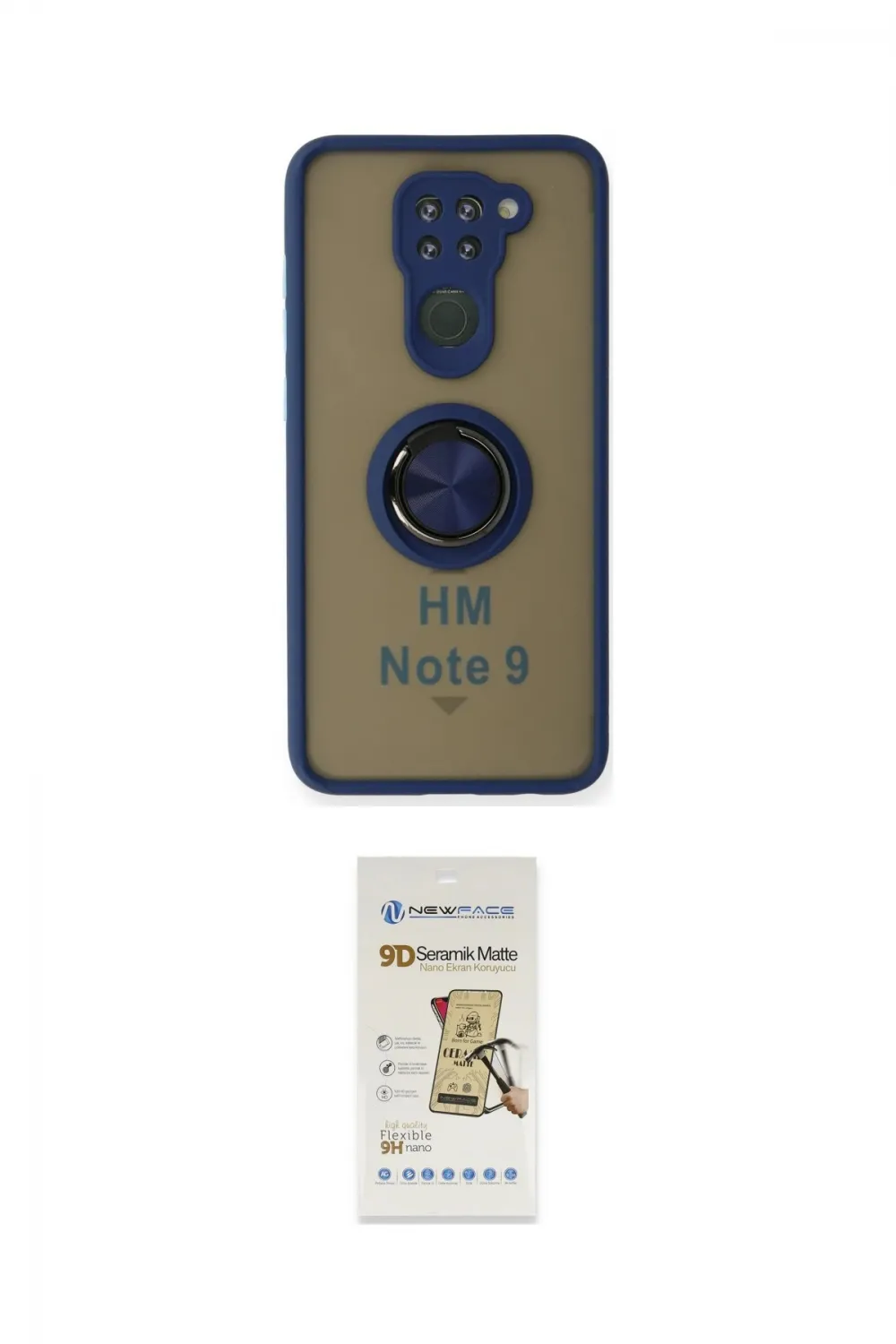 ieg™ Redmi Note 9 Kılıf Yörünge Çizgi - Siyah Mat Seramik Nano Ekran Koruyucu