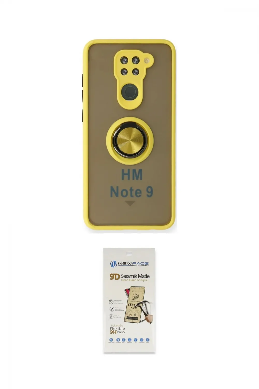 ieg™ Redmi Note 9 Kılıf Yörünge Çizgi - Siyah Mat Seramik Nano Ekran Koruyucu