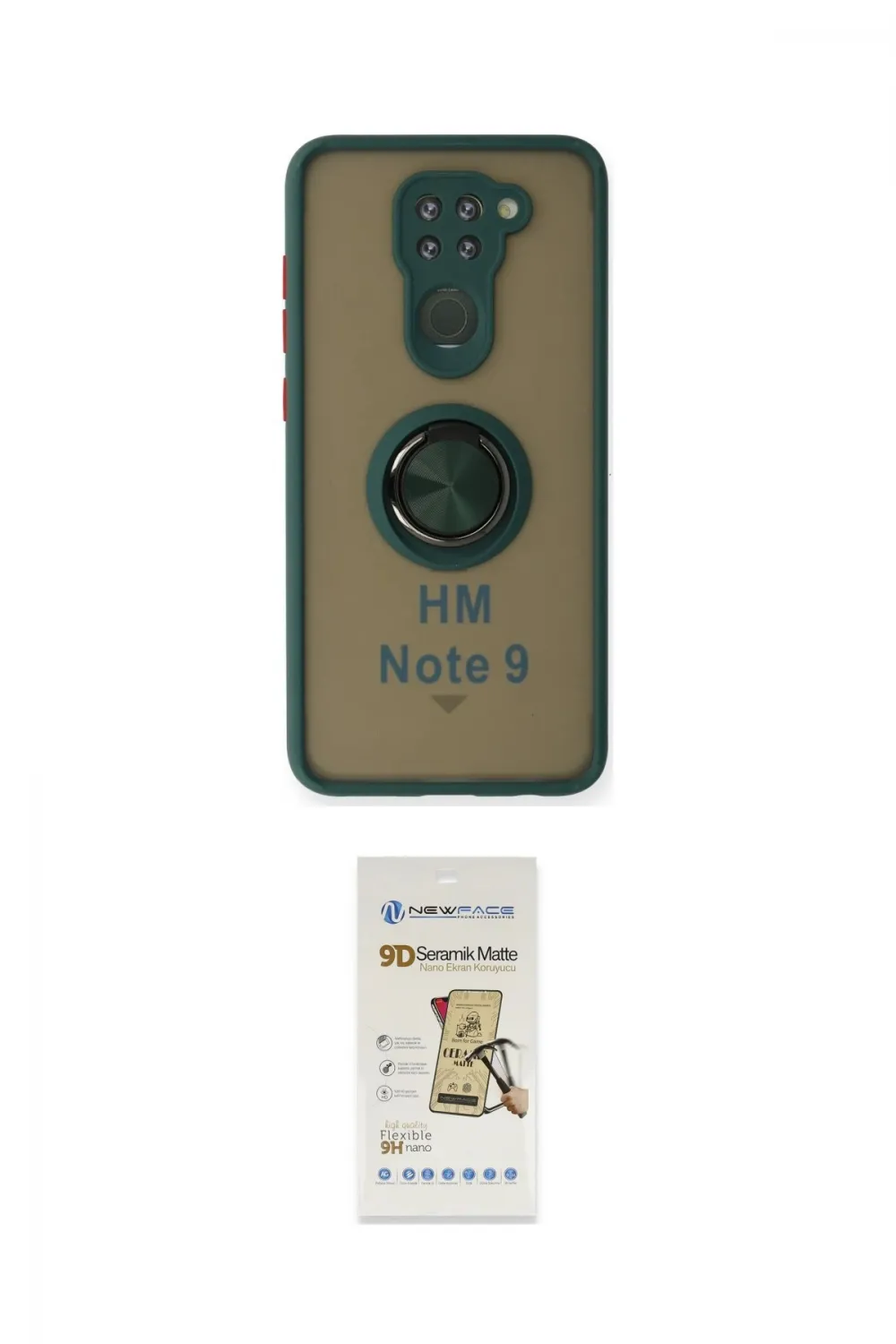 ieg™ Redmi Note 9 Kılıf Yörünge Çizgi - Siyah Mat Seramik Nano Ekran Koruyucu
