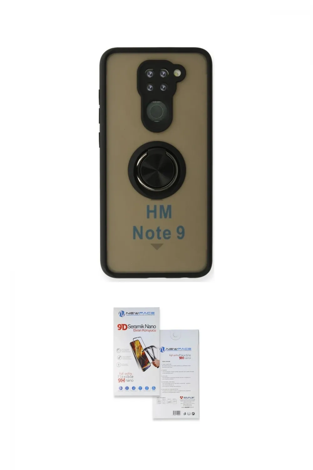 ieg™ Redmi Note 9 Kılıf Yörünge Çizgi - Siyah Seramik Nano Ekran Koruyucu