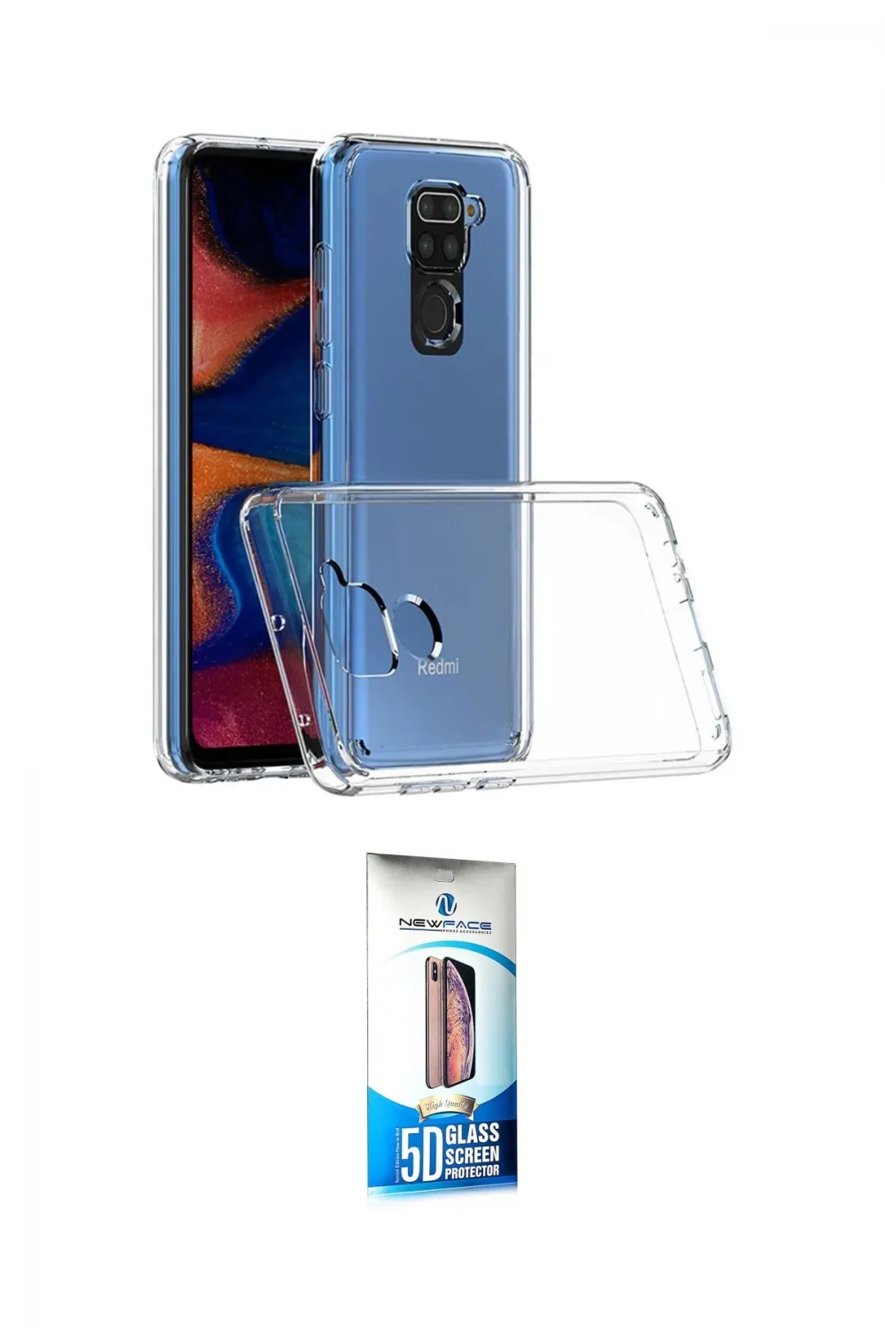 ieg™ Redmi Note 9 Kılıf Zirve Doku - Siyah 5D Eko Cam Ekran Koruyucu