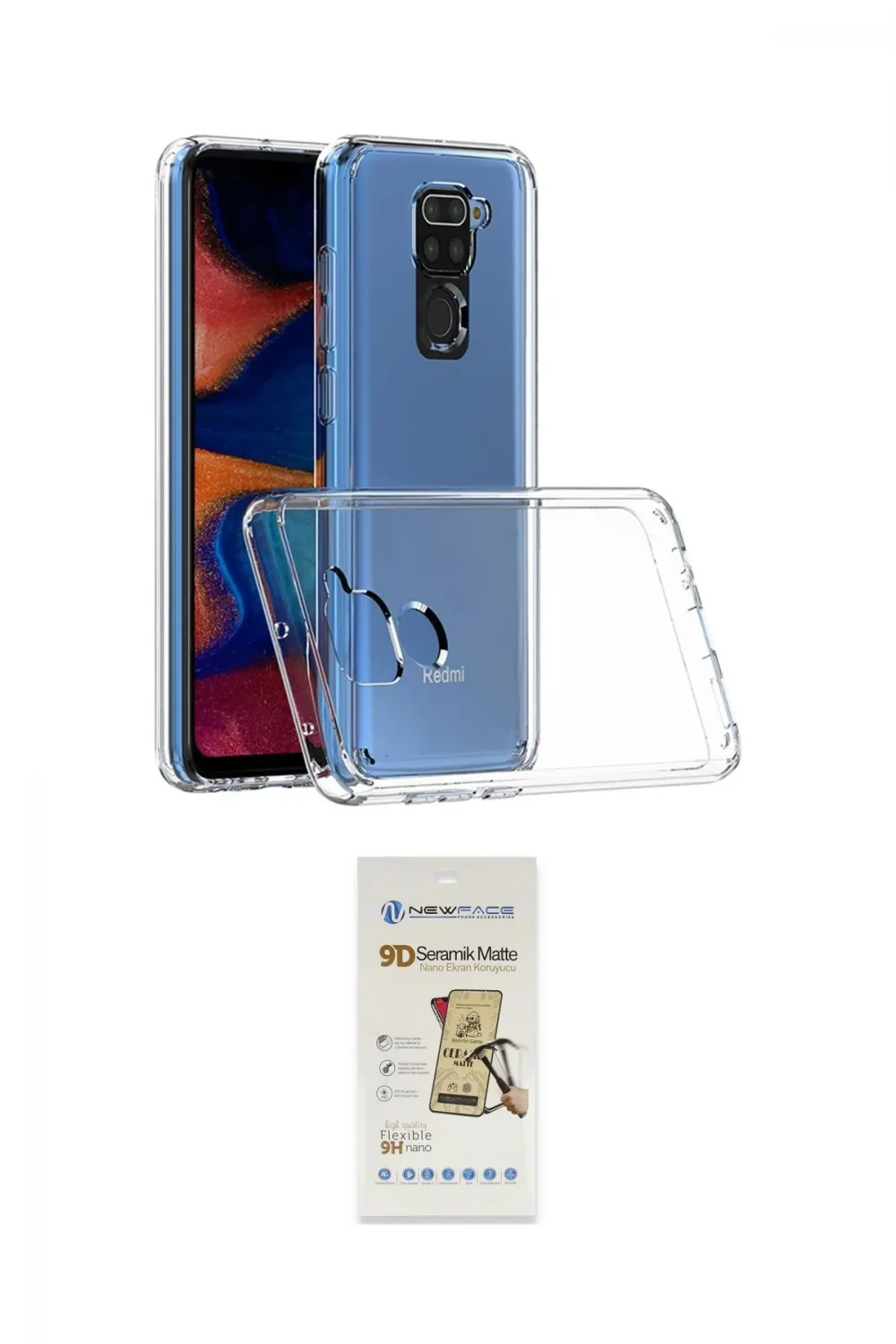 ieg™ Redmi Note 9 Kılıf Zirve Doku - Siyah Mat Seramik Nano Ekran Koruyucu