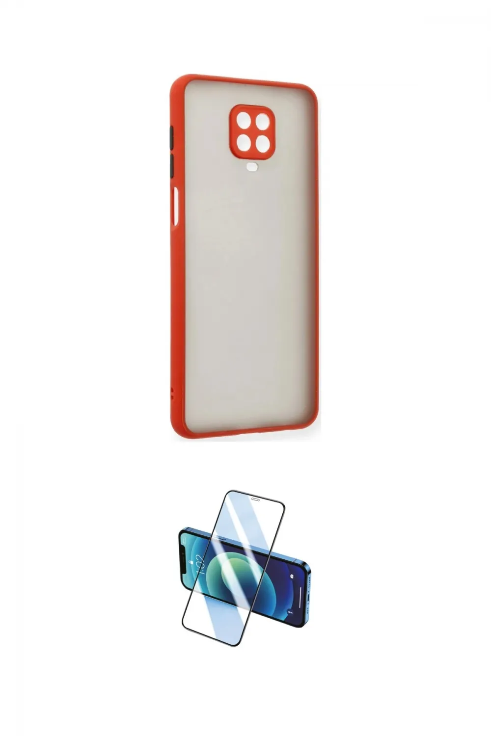 ieg™ Redmi Note 9 Pro Kılıf Ahenk Çizgi Serisi - Siyah 3D Antistatik Cam Ekran Koruyucu
