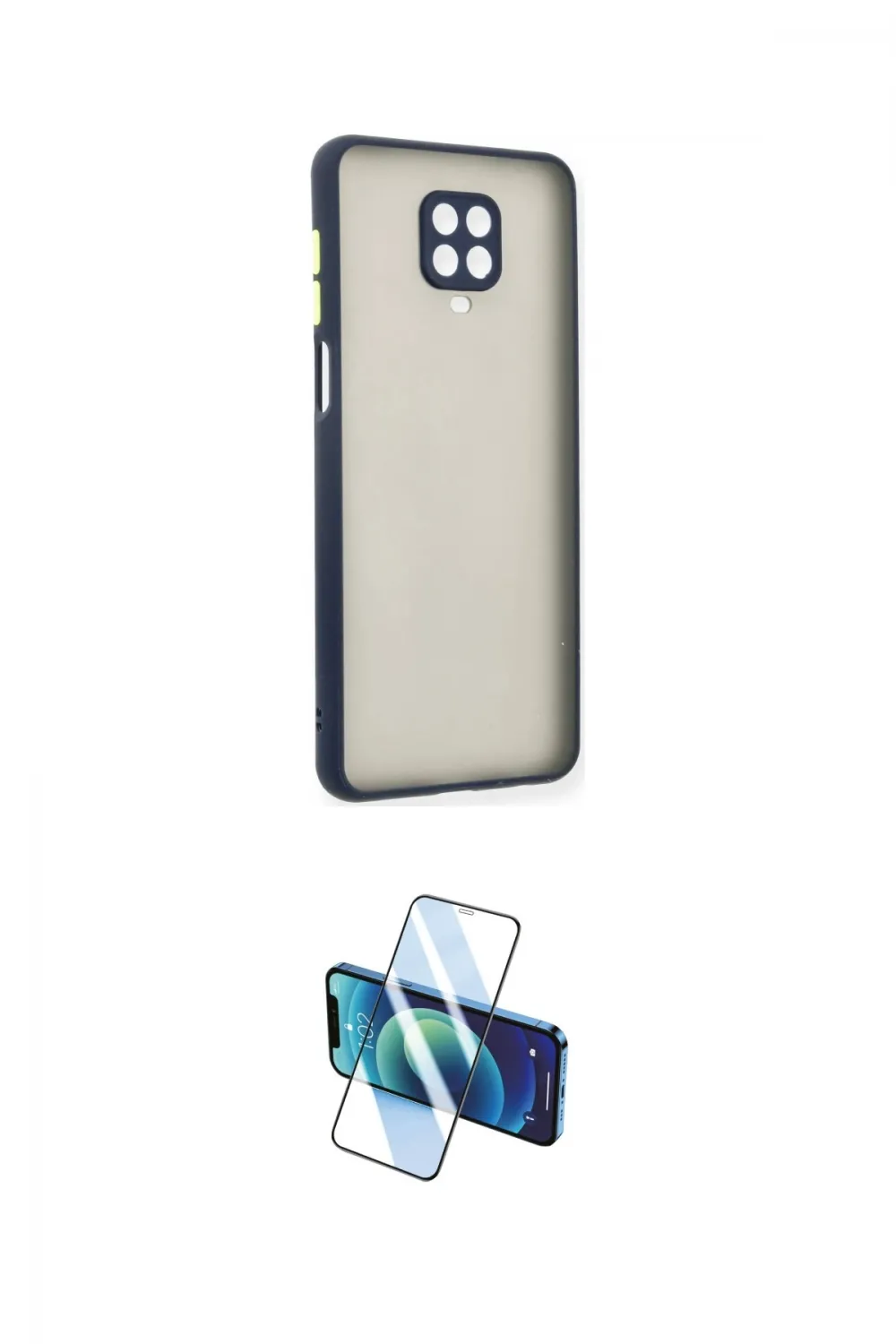 ieg™ Redmi Note 9 Pro Kılıf Ahenk Çizgi Serisi - Siyah 3D Antistatik Cam Ekran Koruyucu