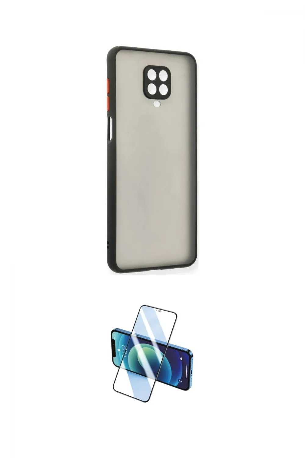 ieg™ Redmi Note 9 Pro Kılıf Ahenk Çizgi Serisi - Siyah 3D Antistatik Cam Ekran Koruyucu