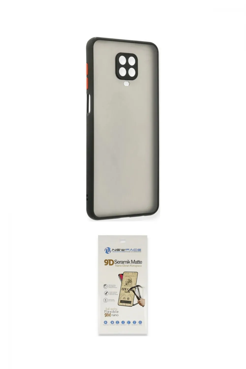 ieg™ Redmi Note 9 Pro Kılıf Ahenk Çizgi Serisi - Siyah Mat Seramik Nano Ekran Koruyucu