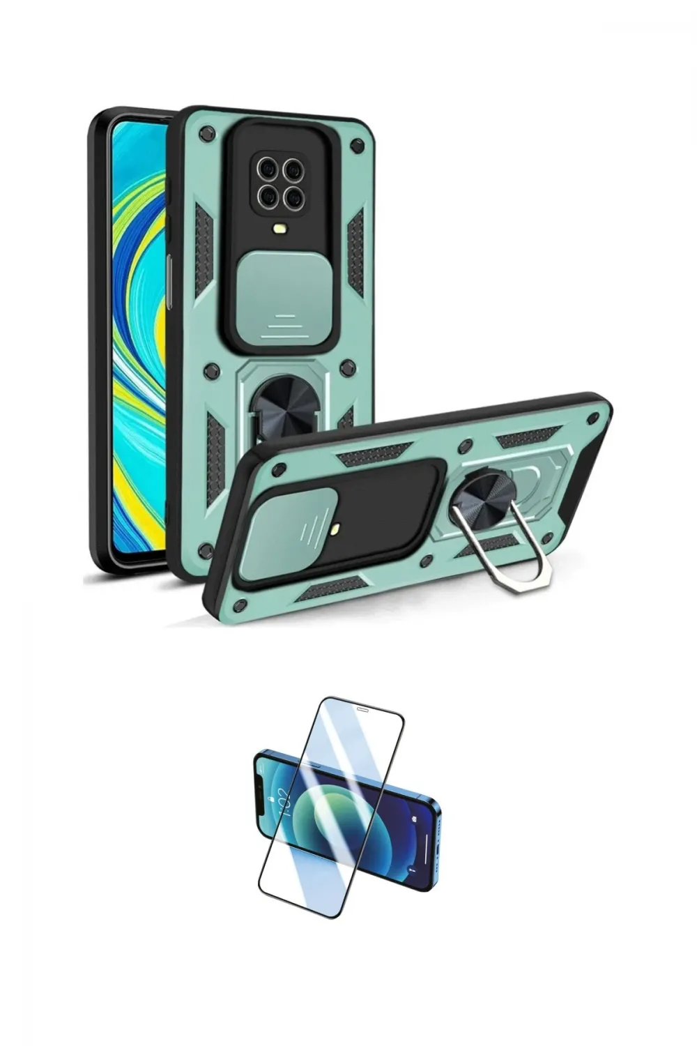 ieg™ Redmi Note 9 Pro Kılıf Ahenk Klasik - Siyah 3D Antistatik Cam Ekran Koruyucu