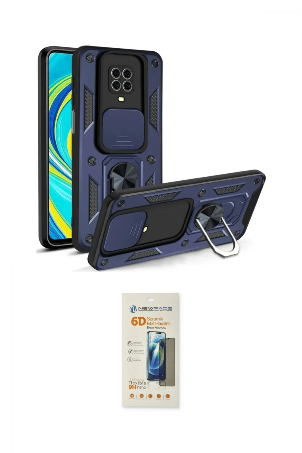 ieg™ Redmi Note 9 Pro Kılıf Ahenk Klasik - Siyah 6D Mat Seramik Hayalet Nano Ekran Koruyucu