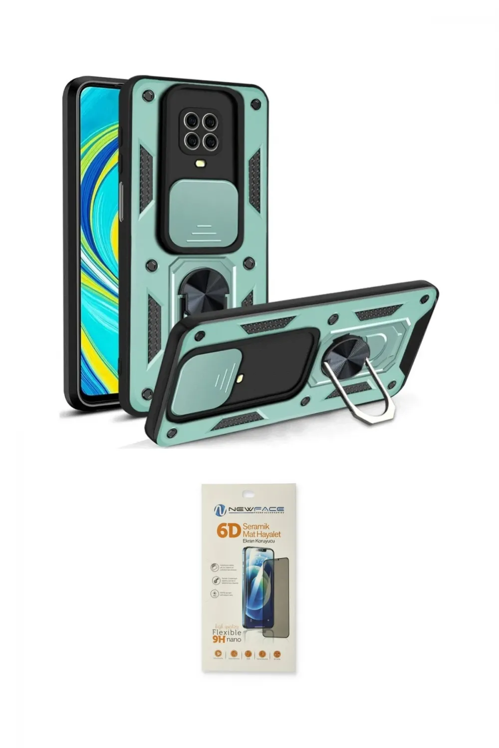 ieg™ Redmi Note 9 Pro Kılıf Ahenk Klasik - Siyah 6D Mat Seramik Hayalet Nano Ekran Koruyucu