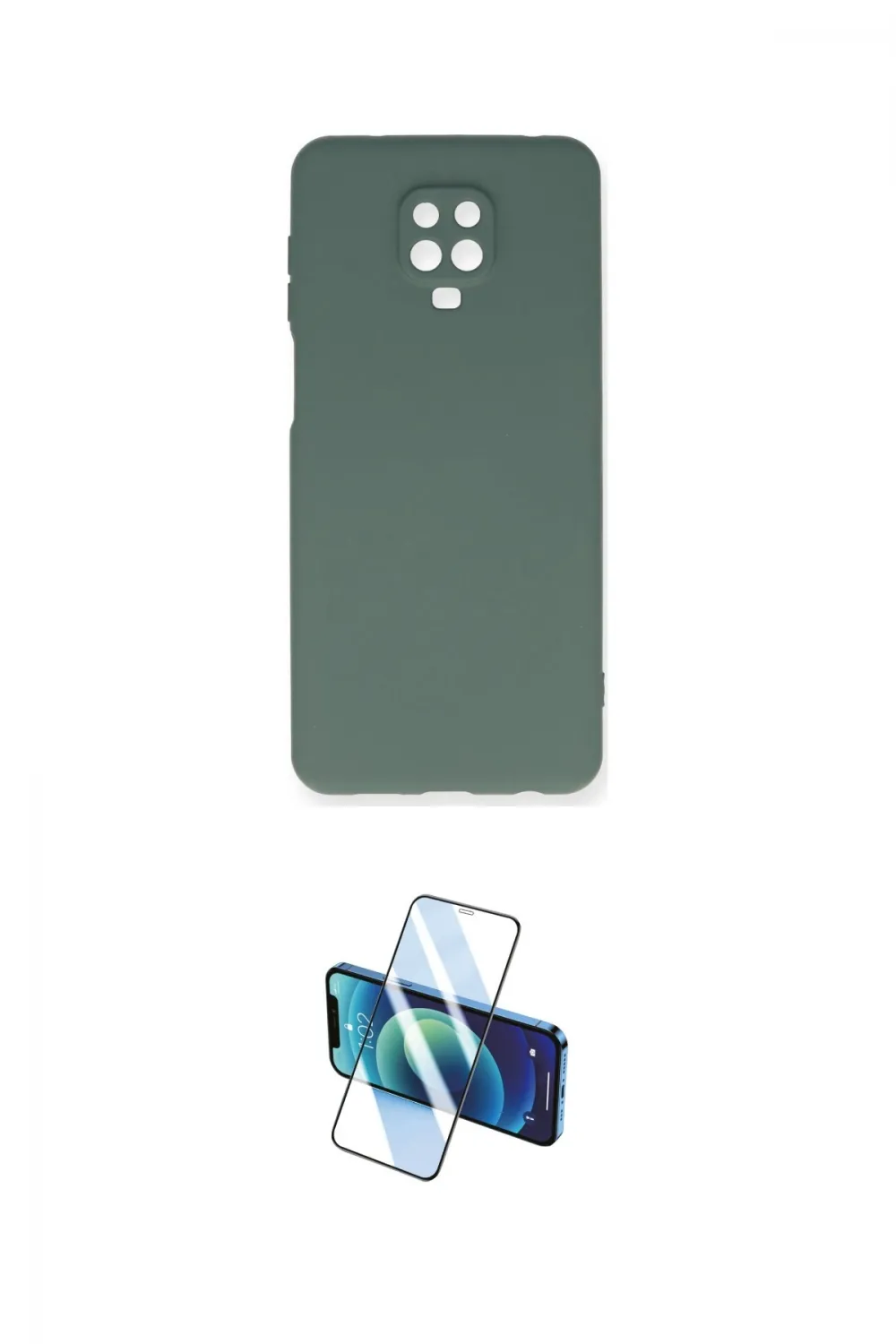 ieg™ Redmi Note 9 Pro Kılıf Ahenk Serisi - Siyah 3D Antistatik Cam Ekran Koruyucu