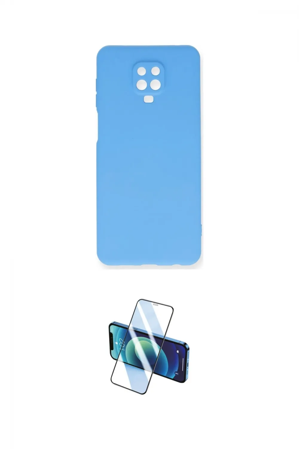 ieg™ Redmi Note 9 Pro Kılıf Ahenk Serisi - Siyah 3D Antistatik Cam Ekran Koruyucu