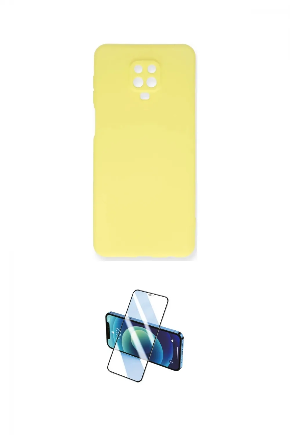 ieg™ Redmi Note 9 Pro Kılıf Ahenk Serisi - Siyah 3D Antistatik Cam Ekran Koruyucu