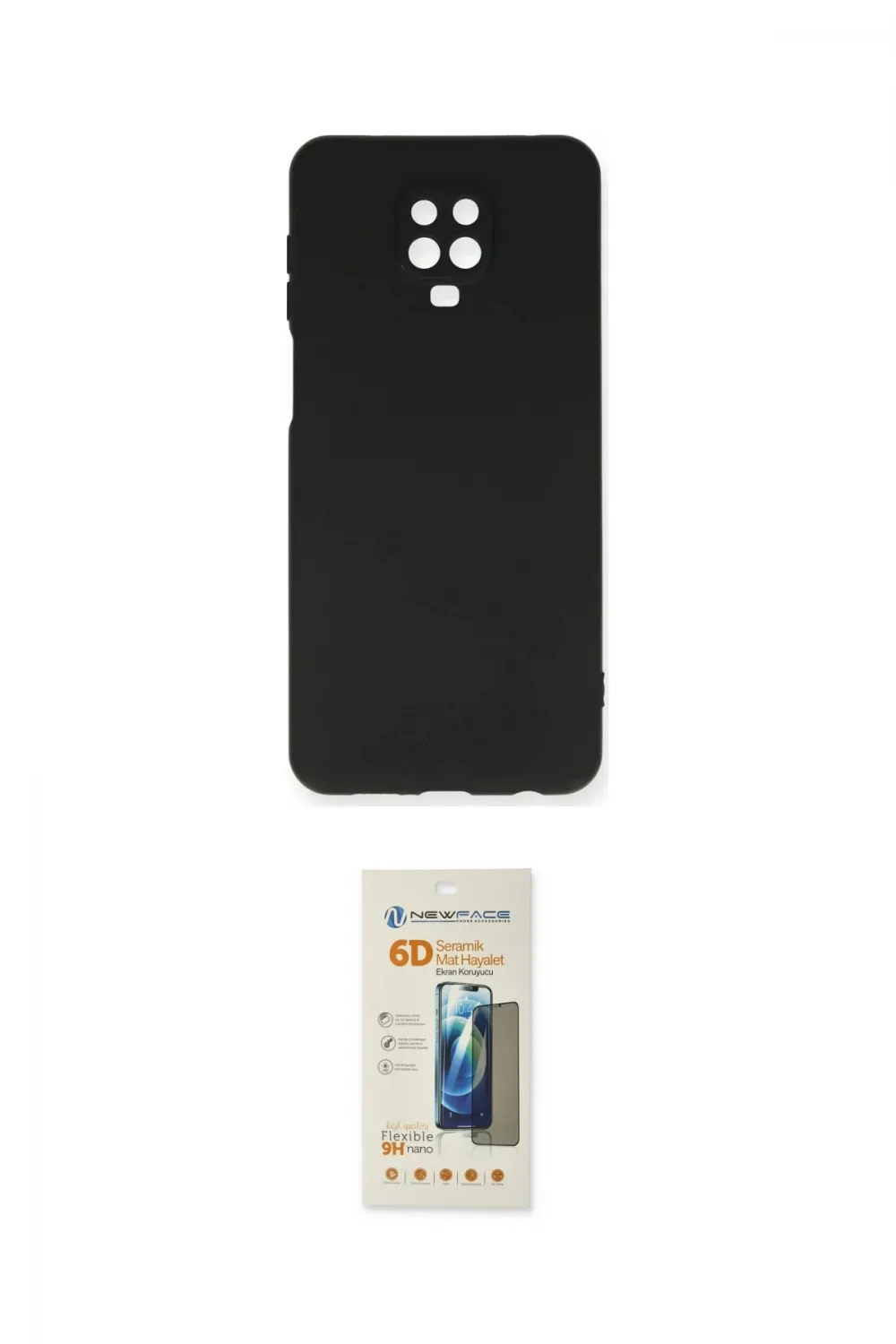 ieg™ Redmi Note 9 Pro Kılıf Ahenk Serisi - Siyah 6D Mat Seramik Hayalet Nano Ekran Koruyucu