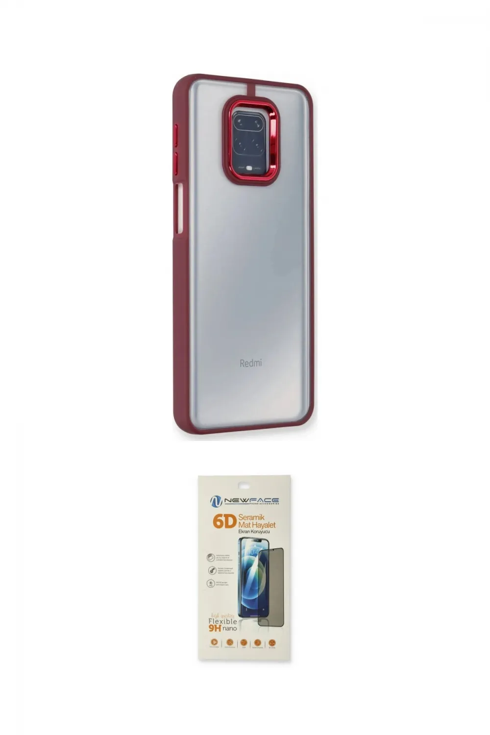 ieg™ Redmi Note 9 Pro Kılıf Eksen Doku Prime - Siyah 6D Mat Seramik Hayalet Nano Ekran Koruyucu