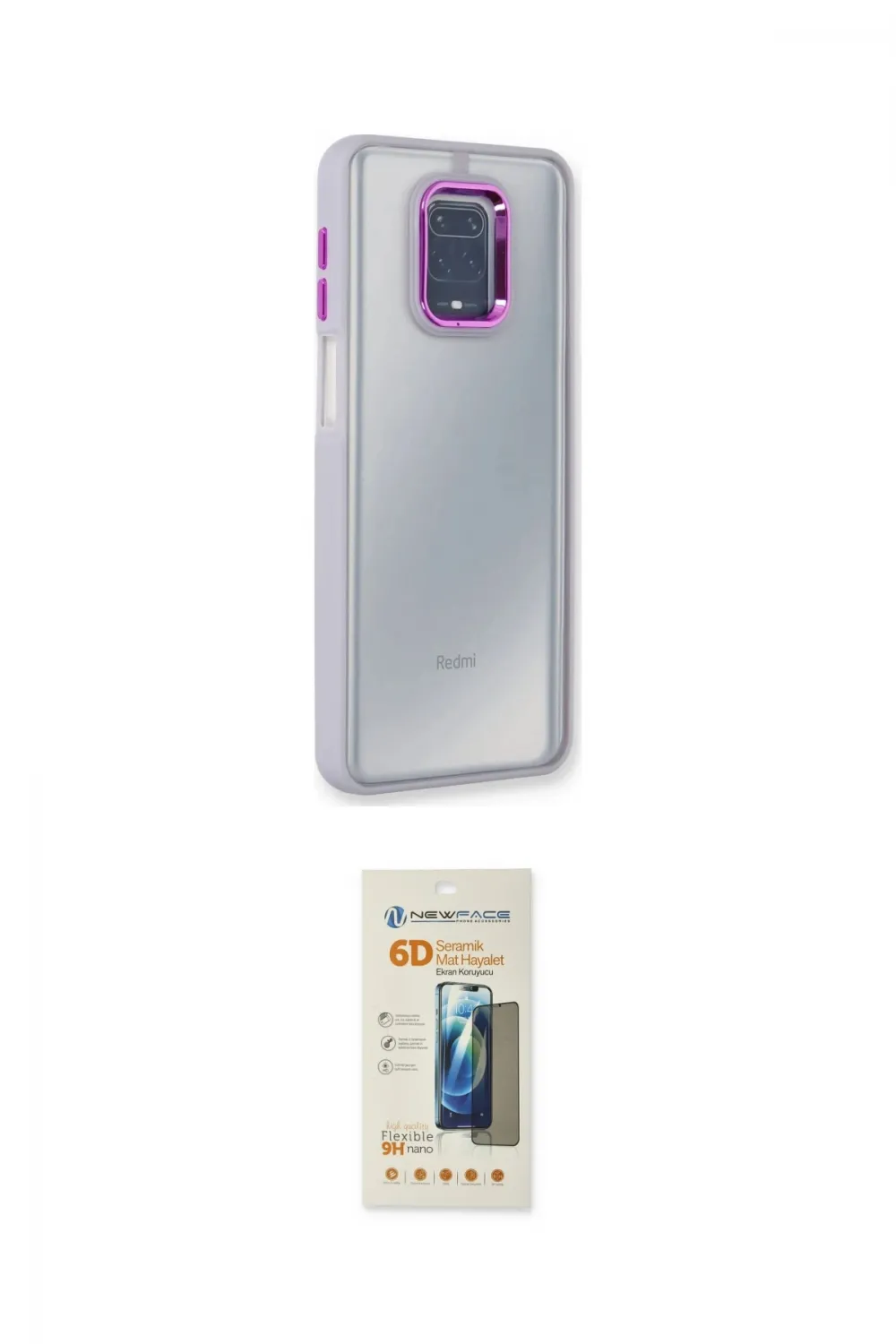 ieg™ Redmi Note 9 Pro Kılıf Eksen Doku Prime - Siyah 6D Mat Seramik Hayalet Nano Ekran Koruyucu