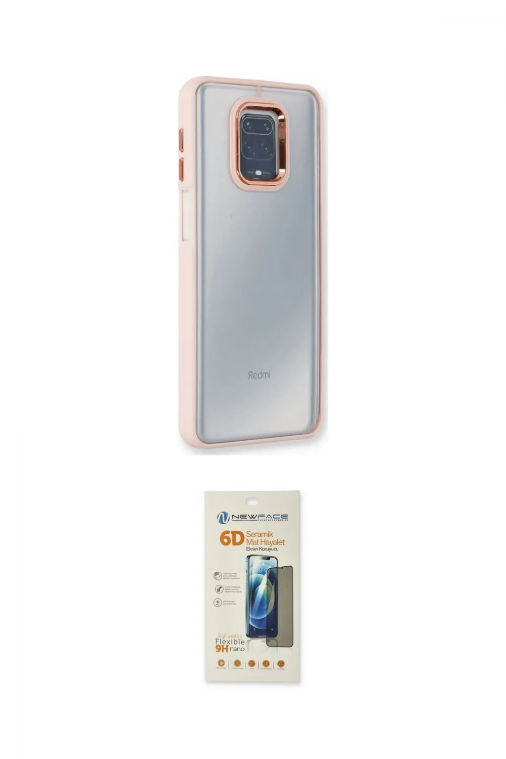 ieg™ Redmi Note 9 Pro Kılıf Eksen Doku Prime - Siyah 6D Mat Seramik Hayalet Nano Ekran Koruyucu