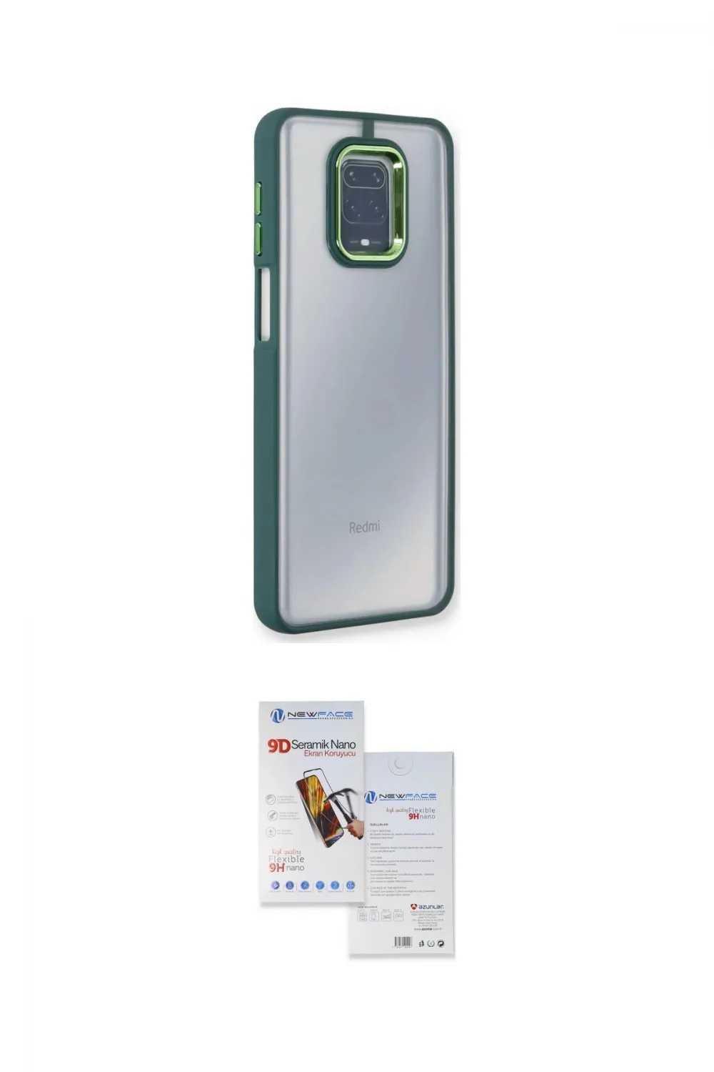 ieg™ Redmi Note 9 Pro Kılıf Eksen Doku Prime - Siyah Seramik Nano Ekran Koruyucu