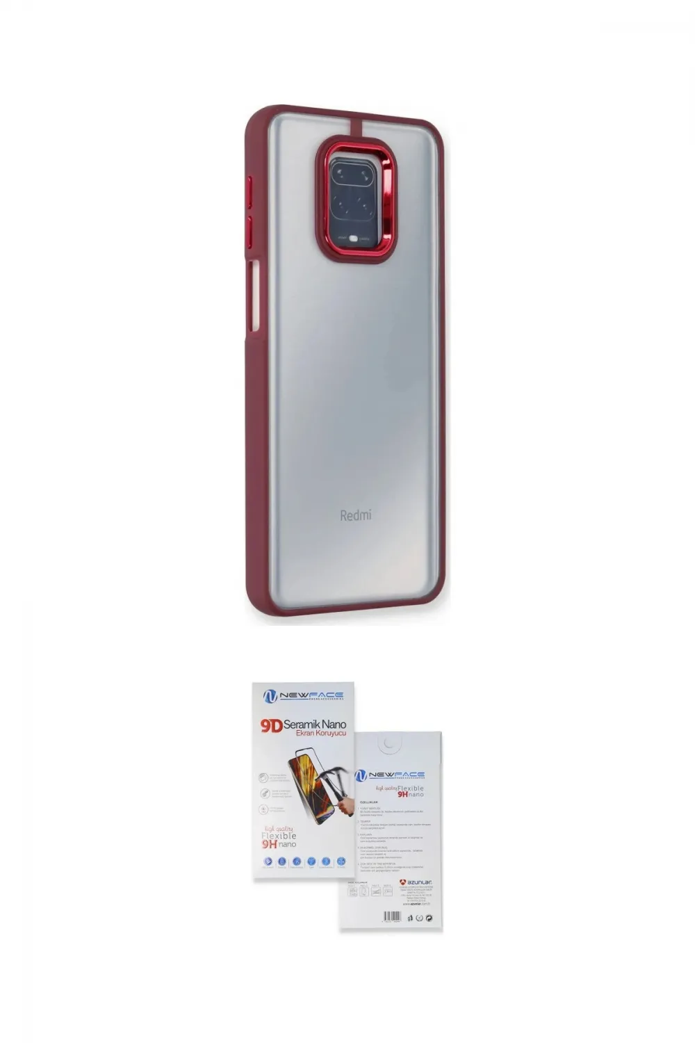 ieg™ Redmi Note 9 Pro Kılıf Eksen Doku Prime - Siyah Seramik Nano Ekran Koruyucu