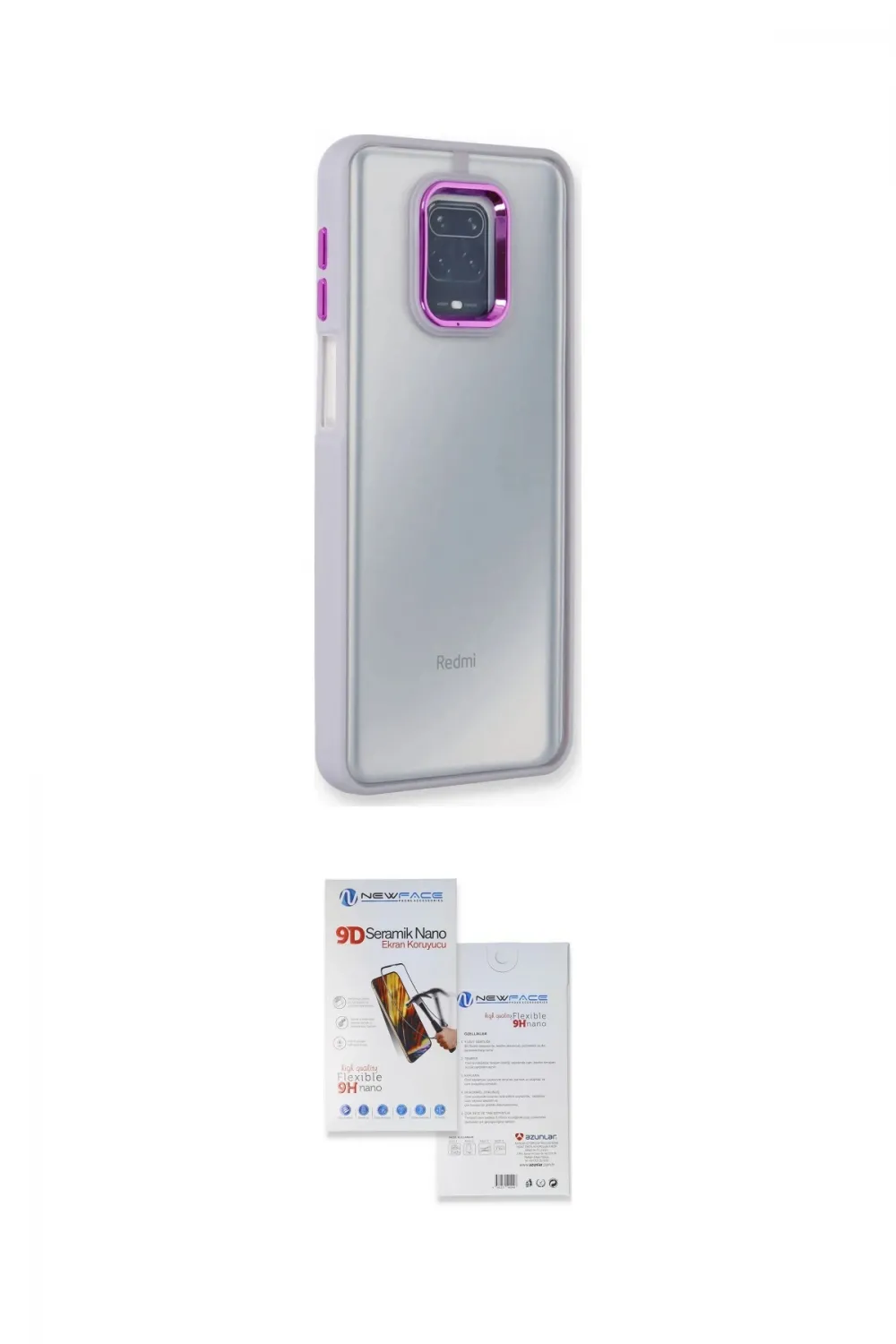ieg™ Redmi Note 9 Pro Kılıf Eksen Doku Prime - Siyah Seramik Nano Ekran Koruyucu