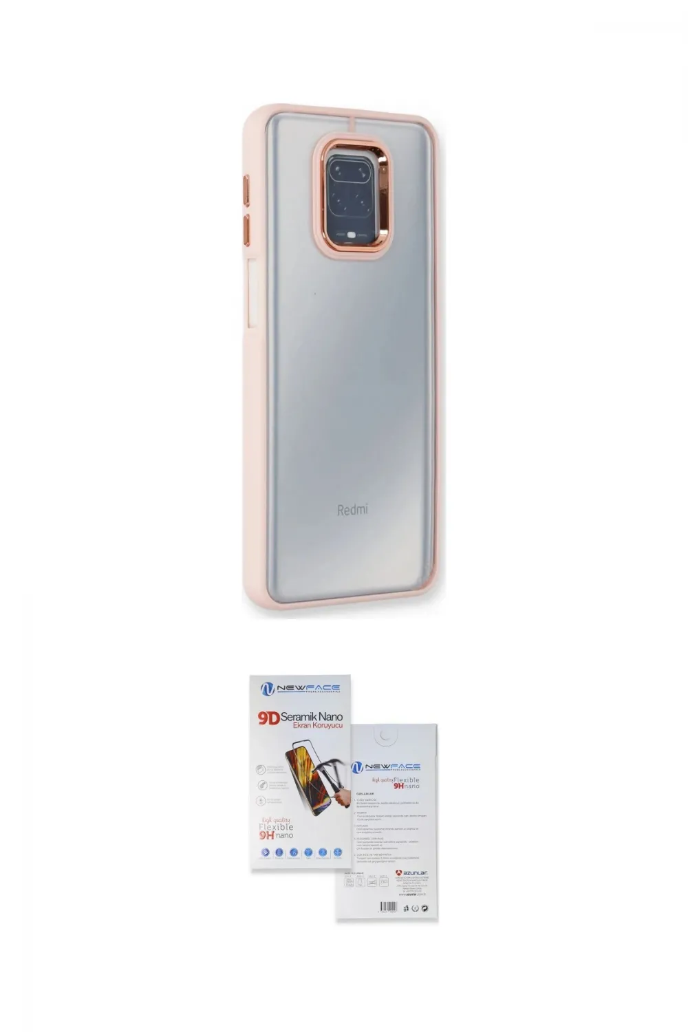 ieg™ Redmi Note 9 Pro Kılıf Eksen Doku Prime - Siyah Seramik Nano Ekran Koruyucu