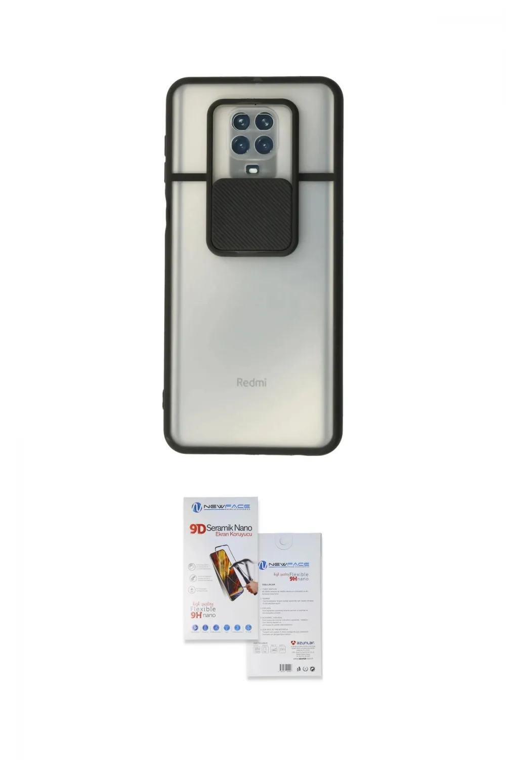 ieg™ Redmi Note 9 Pro Kılıf Vadi Çizgi - Siyah Seramik Nano Ekran Koruyucu