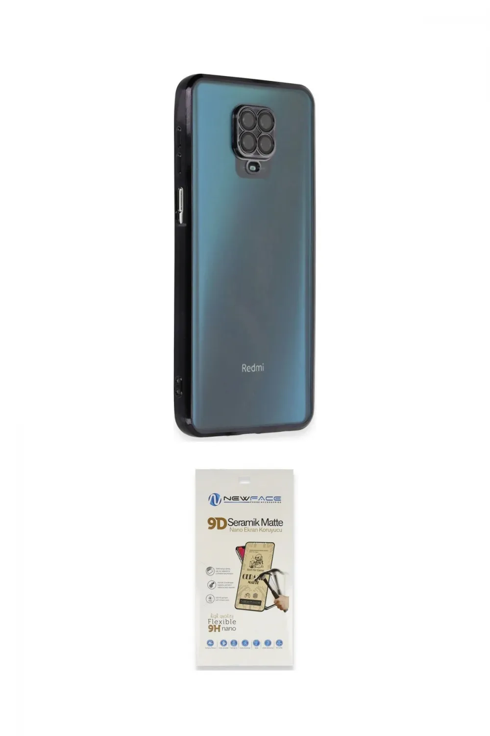 ieg™ Redmi Note 9 Pro Kılıf Vadi Minimal - Siyah Mat Seramik Nano Ekran Koruyucu