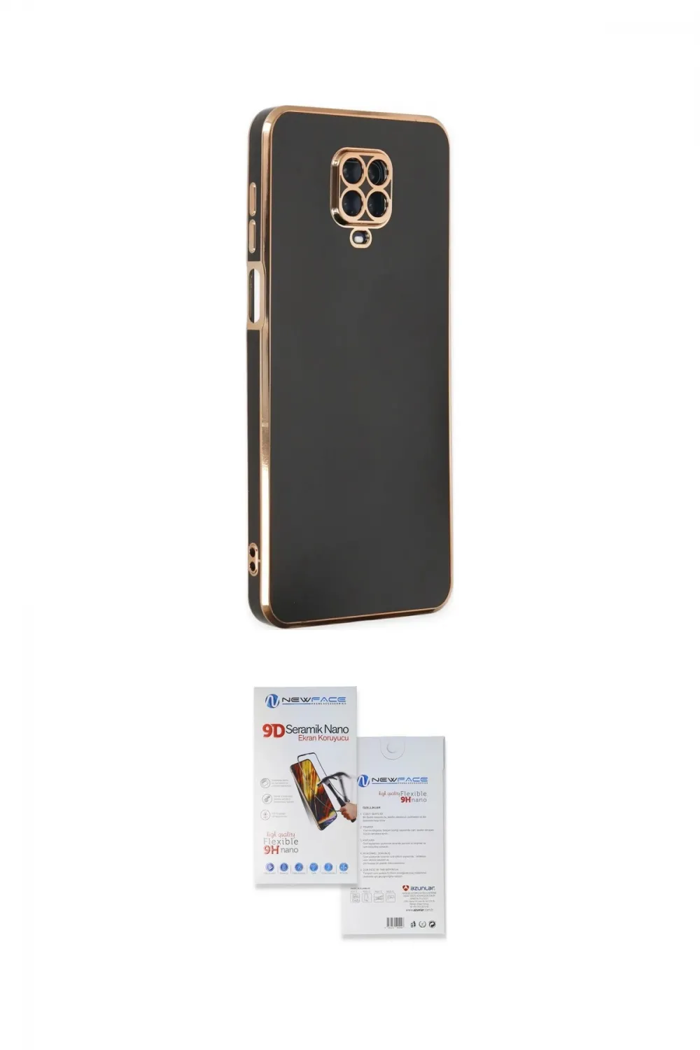 ieg™ Redmi Note 9 Pro Kılıf Yankı Serisi - Siyah Seramik Nano Ekran Koruyucu