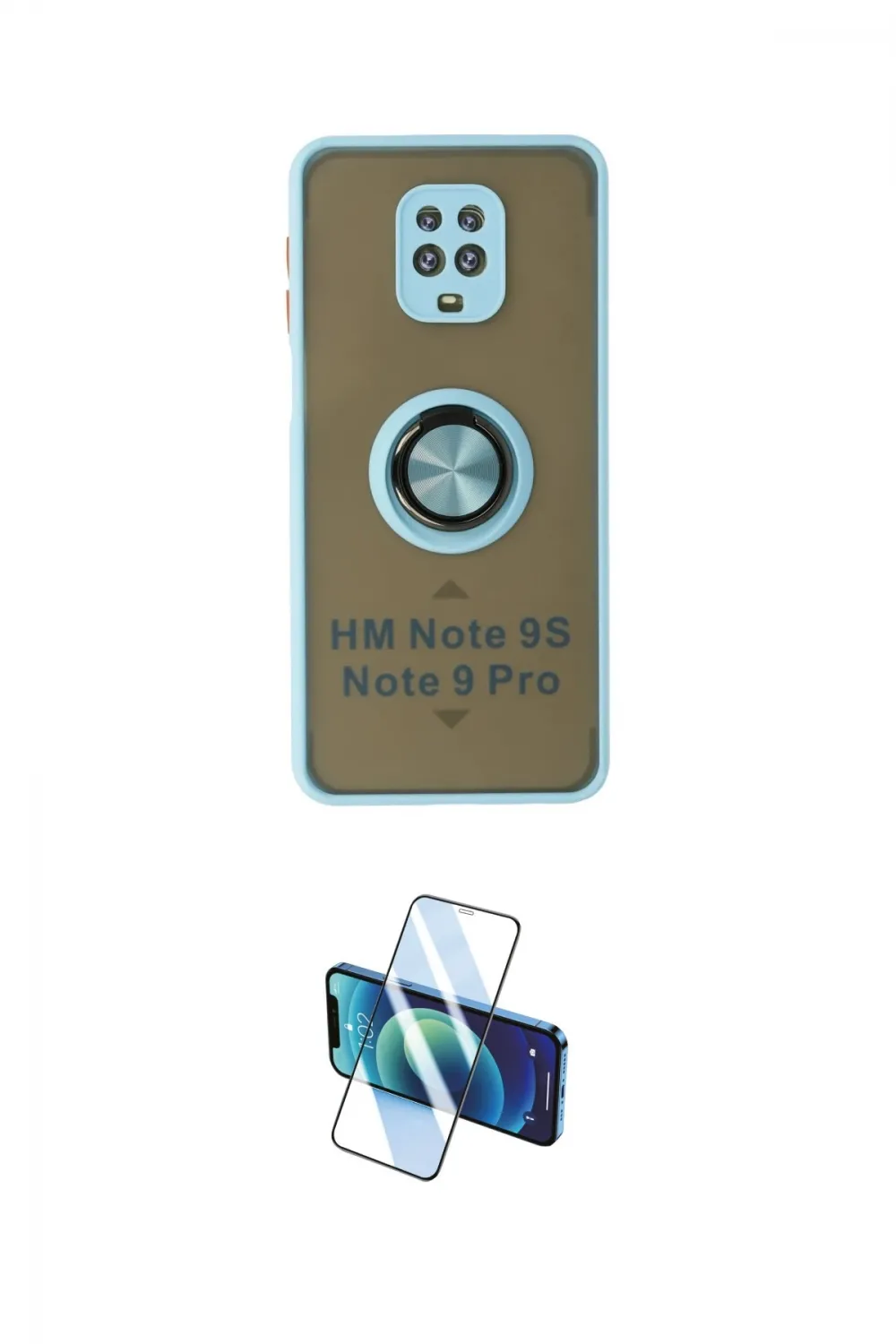 ieg™ Redmi Note 9 Pro Kılıf Yörünge Çizgi - Siyah 3D Antistatik Cam Ekran Koruyucu