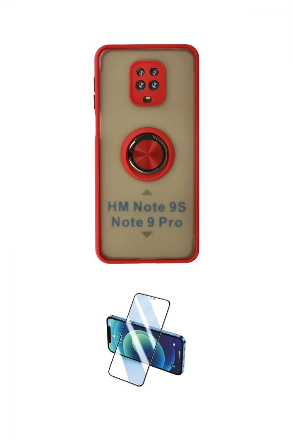 ieg™ Redmi Note 9 Pro Kılıf Yörünge Çizgi - Siyah 3D Antistatik Cam Ekran Koruyucu