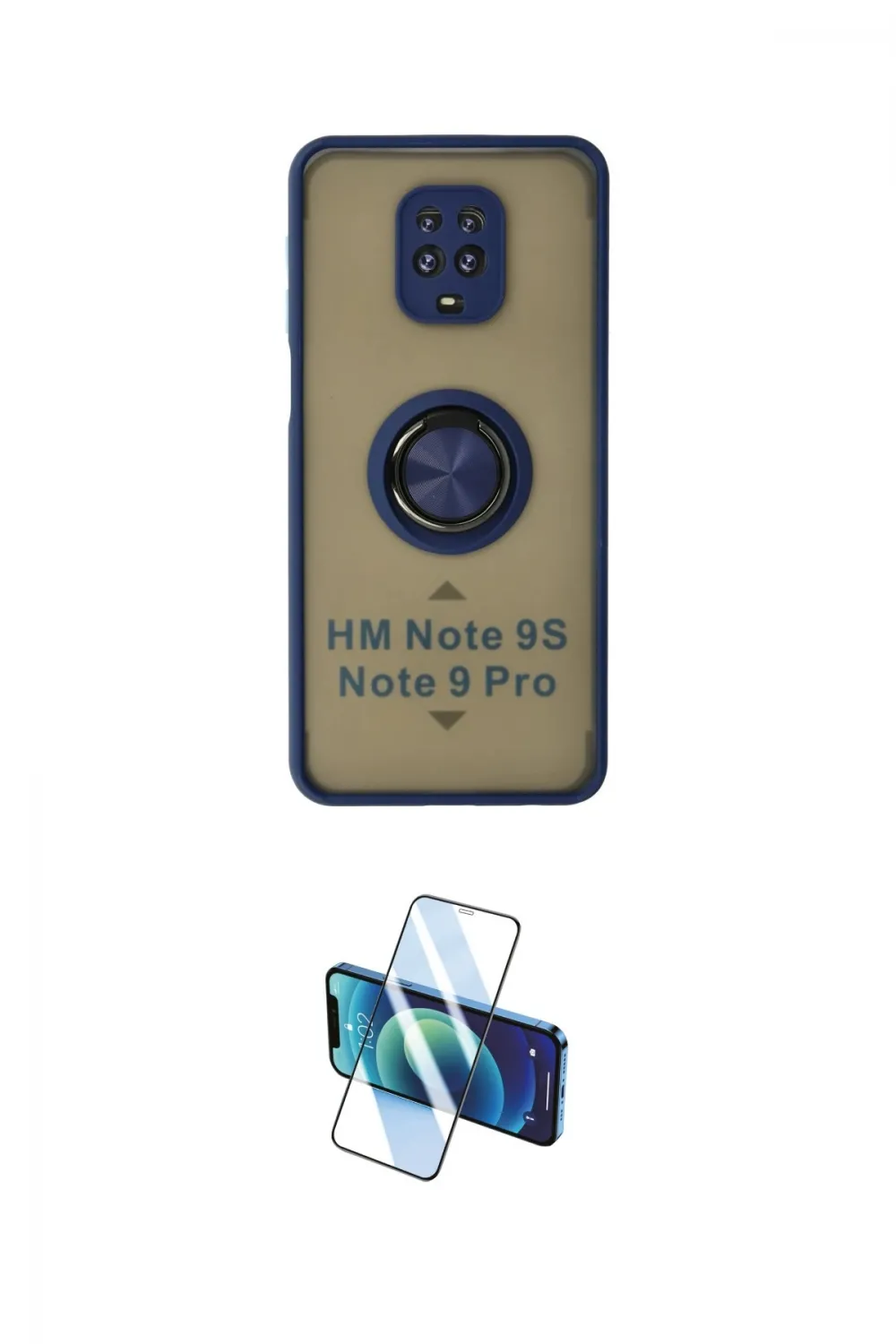 ieg™ Redmi Note 9 Pro Kılıf Yörünge Çizgi - Siyah 3D Antistatik Cam Ekran Koruyucu