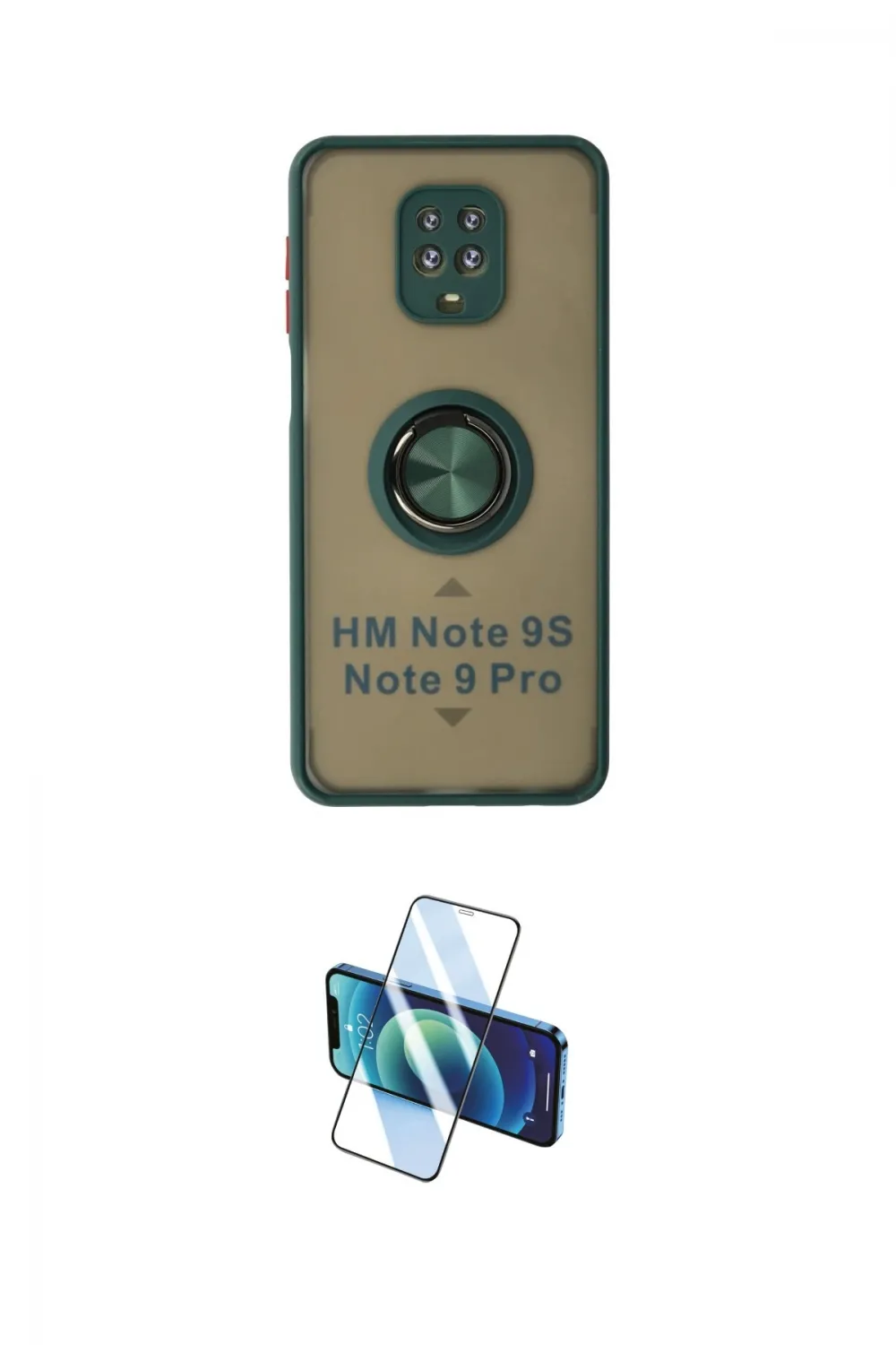 ieg™ Redmi Note 9 Pro Kılıf Yörünge Çizgi - Siyah 3D Antistatik Cam Ekran Koruyucu