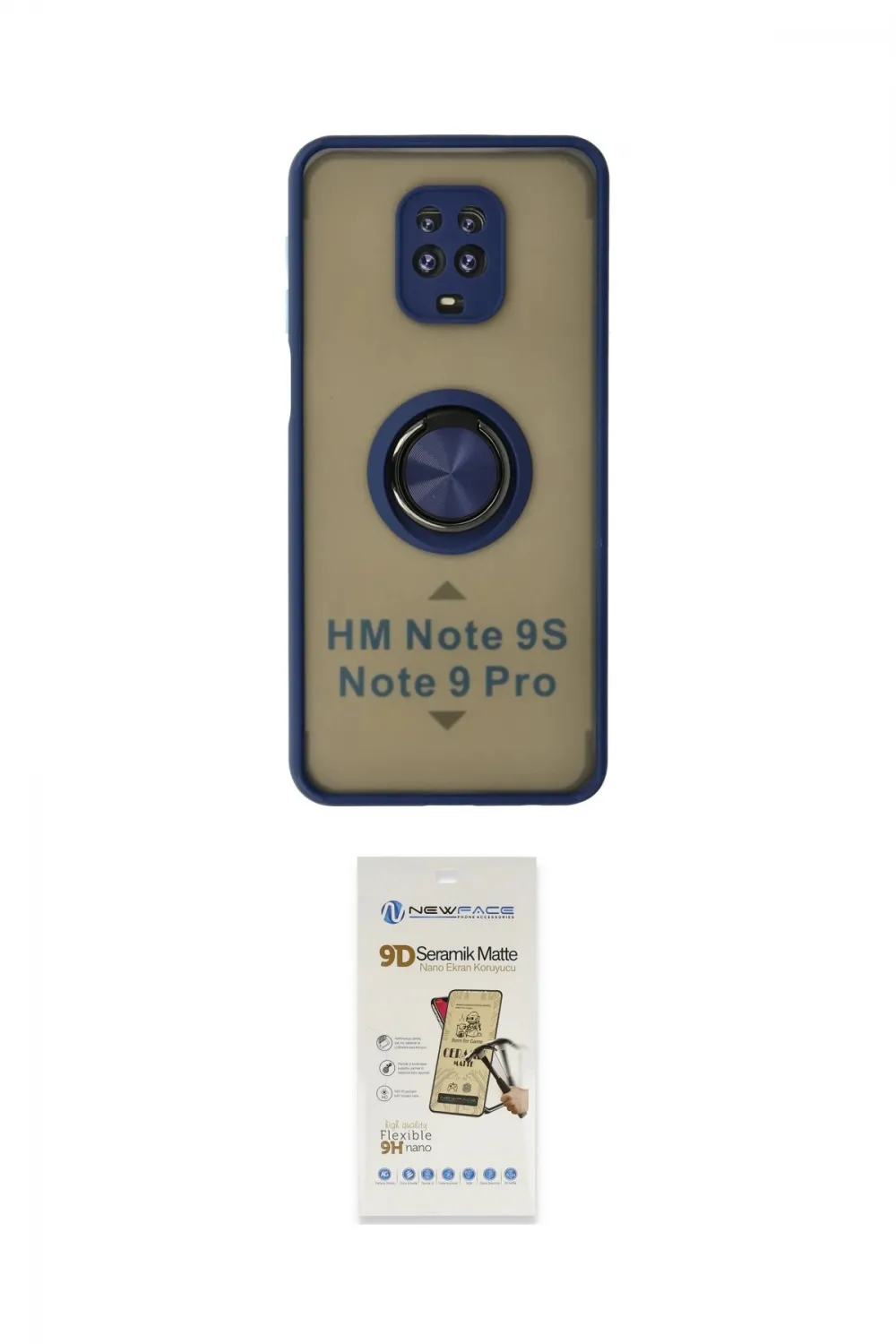 ieg™ Redmi Note 9 Pro Kılıf Yörünge Çizgi - Siyah Mat Seramik Nano Ekran Koruyucu
