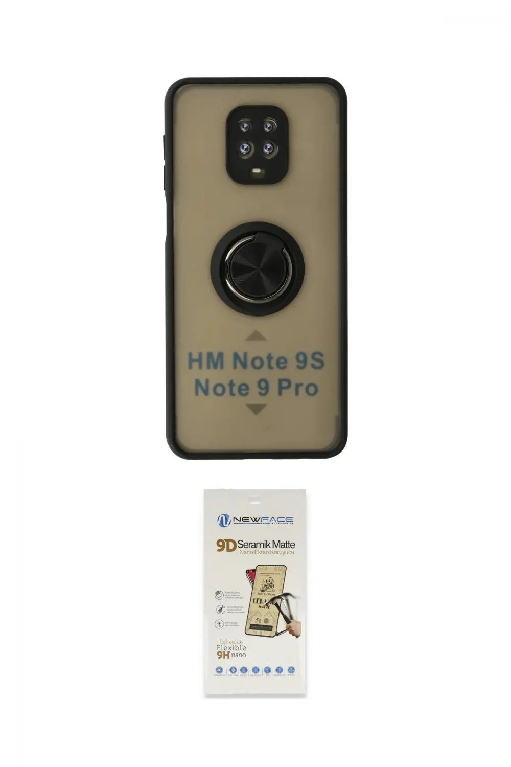 ieg™ Redmi Note 9 Pro Kılıf Yörünge Çizgi - Siyah Mat Seramik Nano Ekran Koruyucu