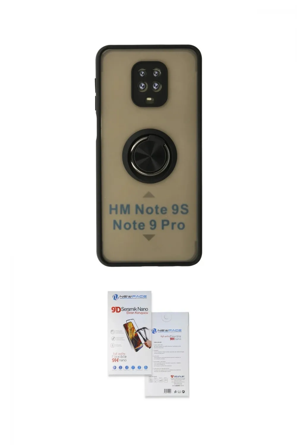 ieg™ Redmi Note 9 Pro Kılıf Yörünge Çizgi - Siyah Seramik Nano Ekran Koruyucu