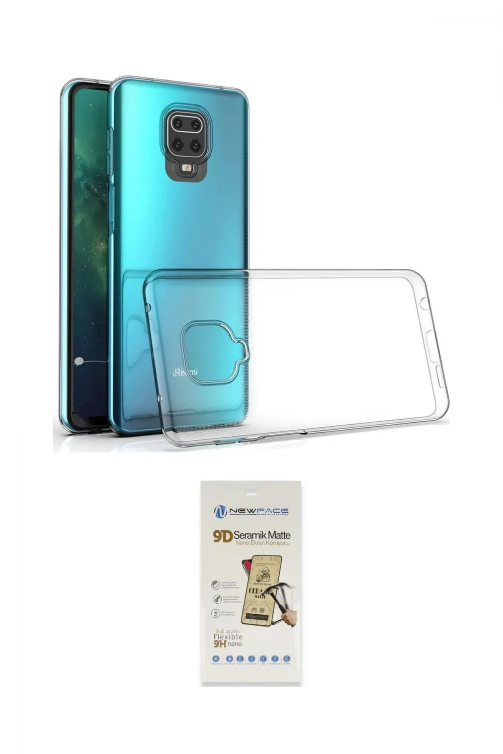 ieg™ Redmi Note 9 Pro Kılıf Zirve Doku - Siyah Mat Seramik Nano Ekran Koruyucu